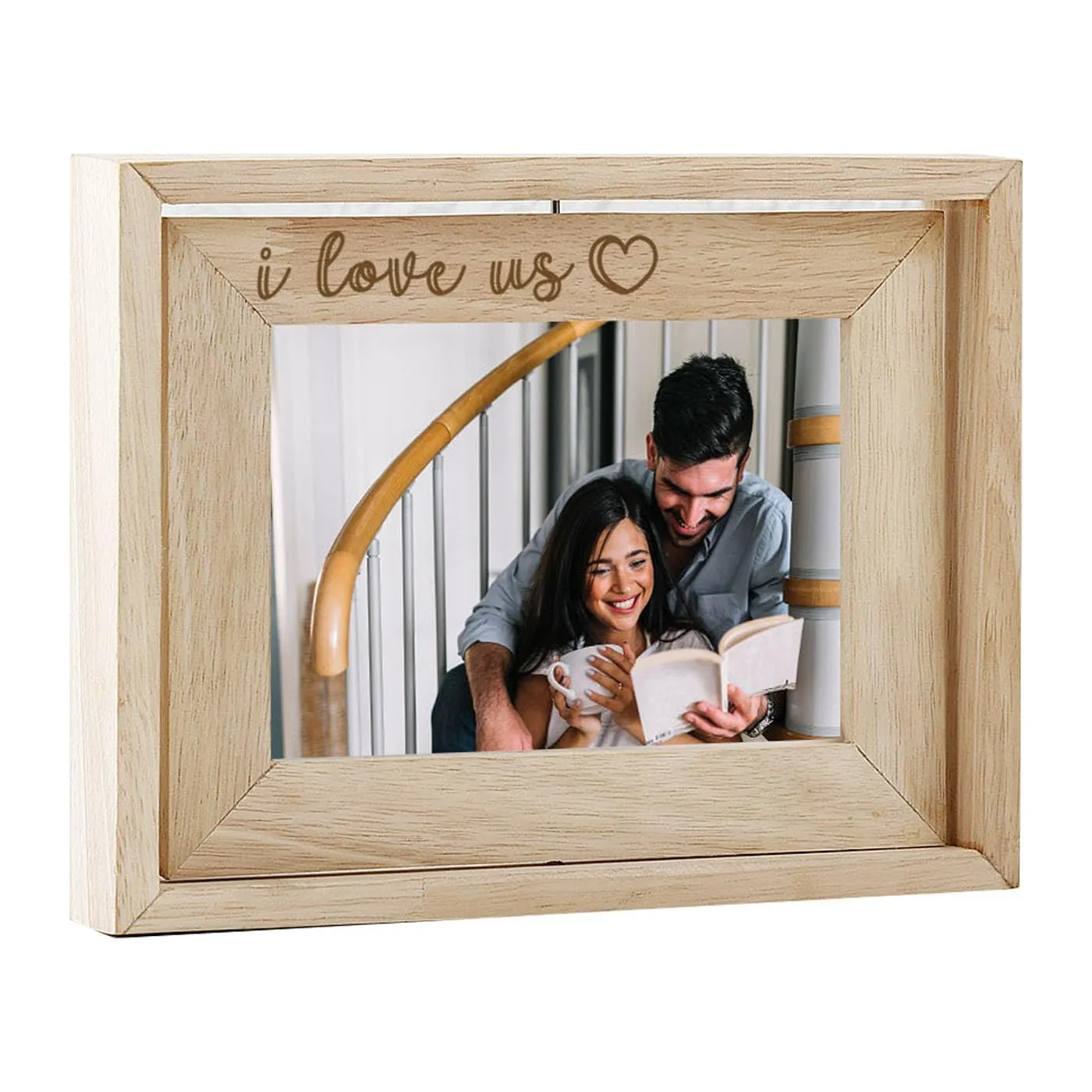 Graphicalmela Personalized Wooden rotating photo frame