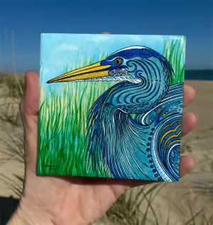 Great Blue Heron Ceramic Tile