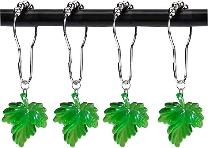 Green Leaves Shower Curtain Hooks