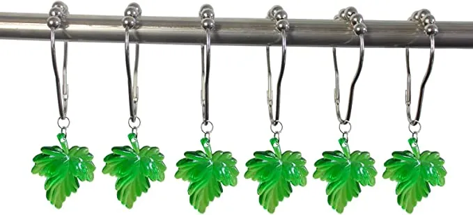 Green Leaves Shower Curtain Hooks