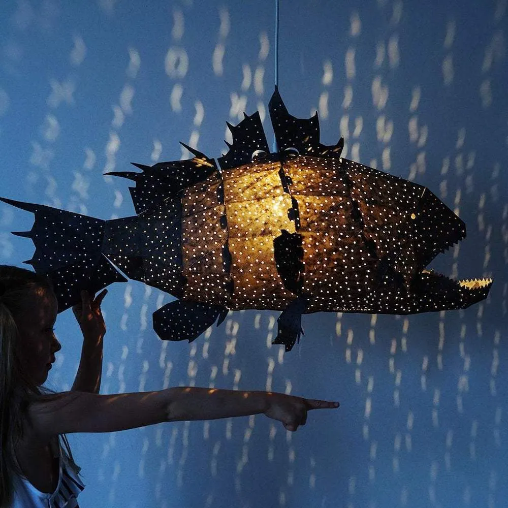 Grouper Fish Origami Ceiling Light