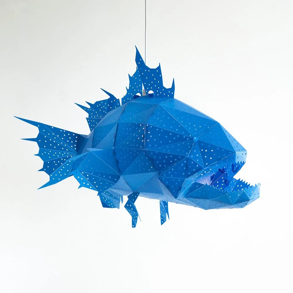 Grouper Fish Origami Ceiling Light