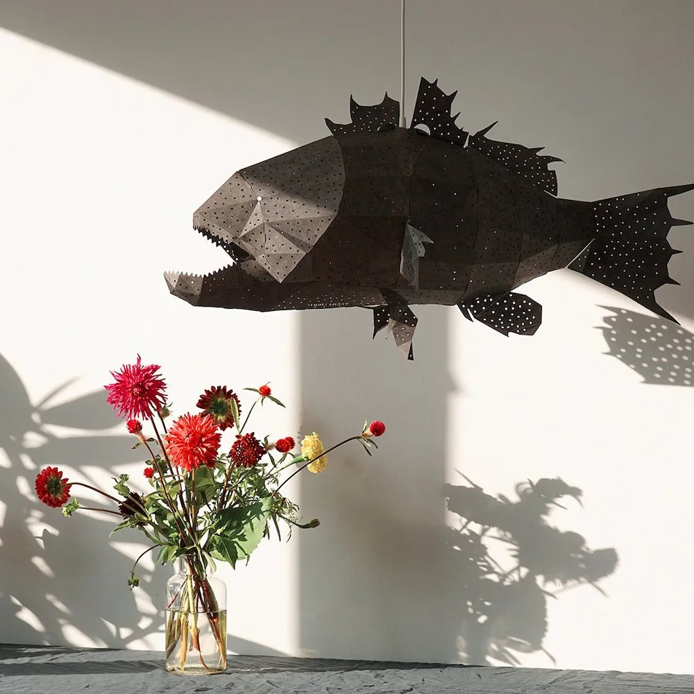 Grouper Fish Origami Ceiling Light