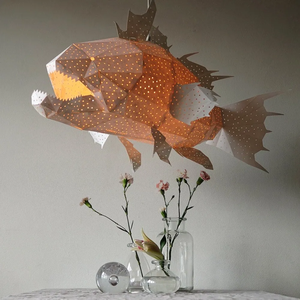 Grouper Fish Origami Ceiling Light