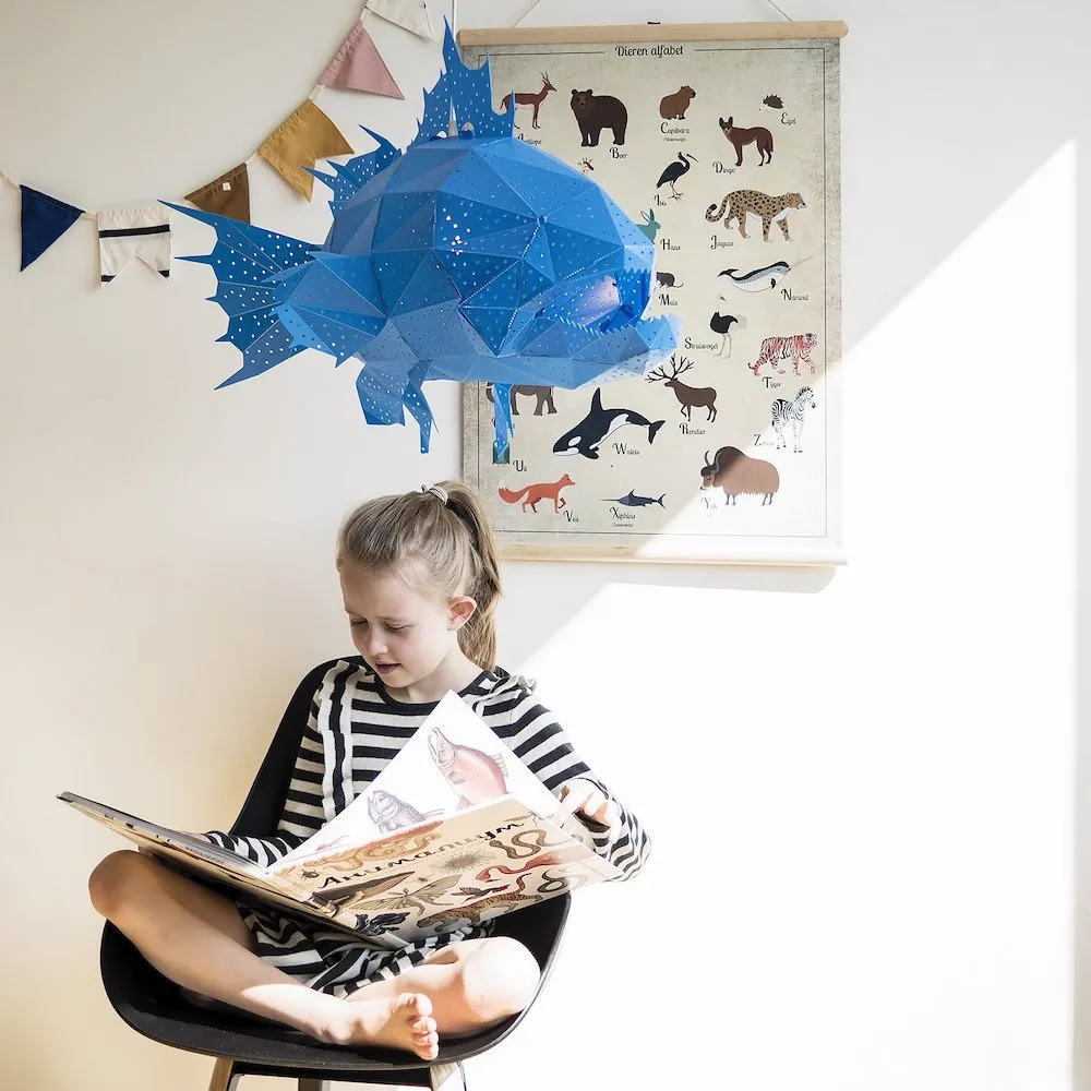 Grouper Fish Origami Ceiling Light