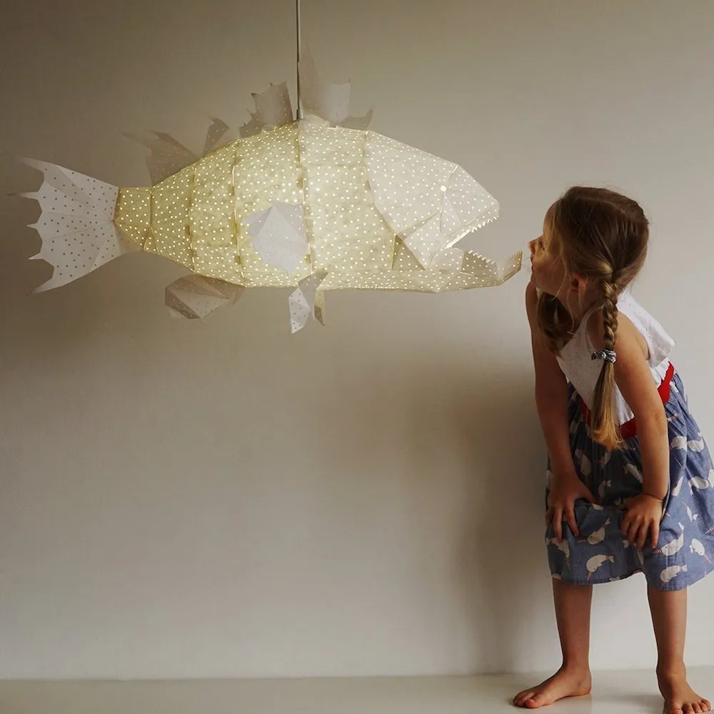 Grouper Fish Origami Ceiling Light