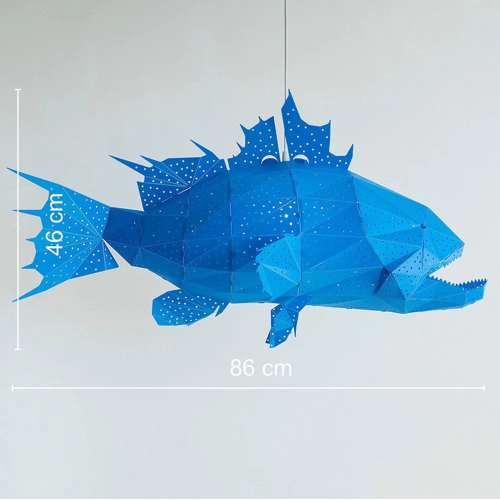 Grouper Fish Origami Ceiling Light