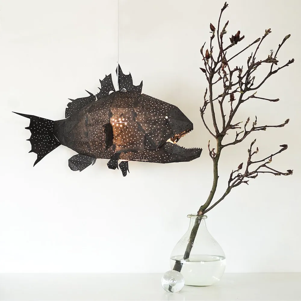 Grouper Fish Origami Ceiling Light