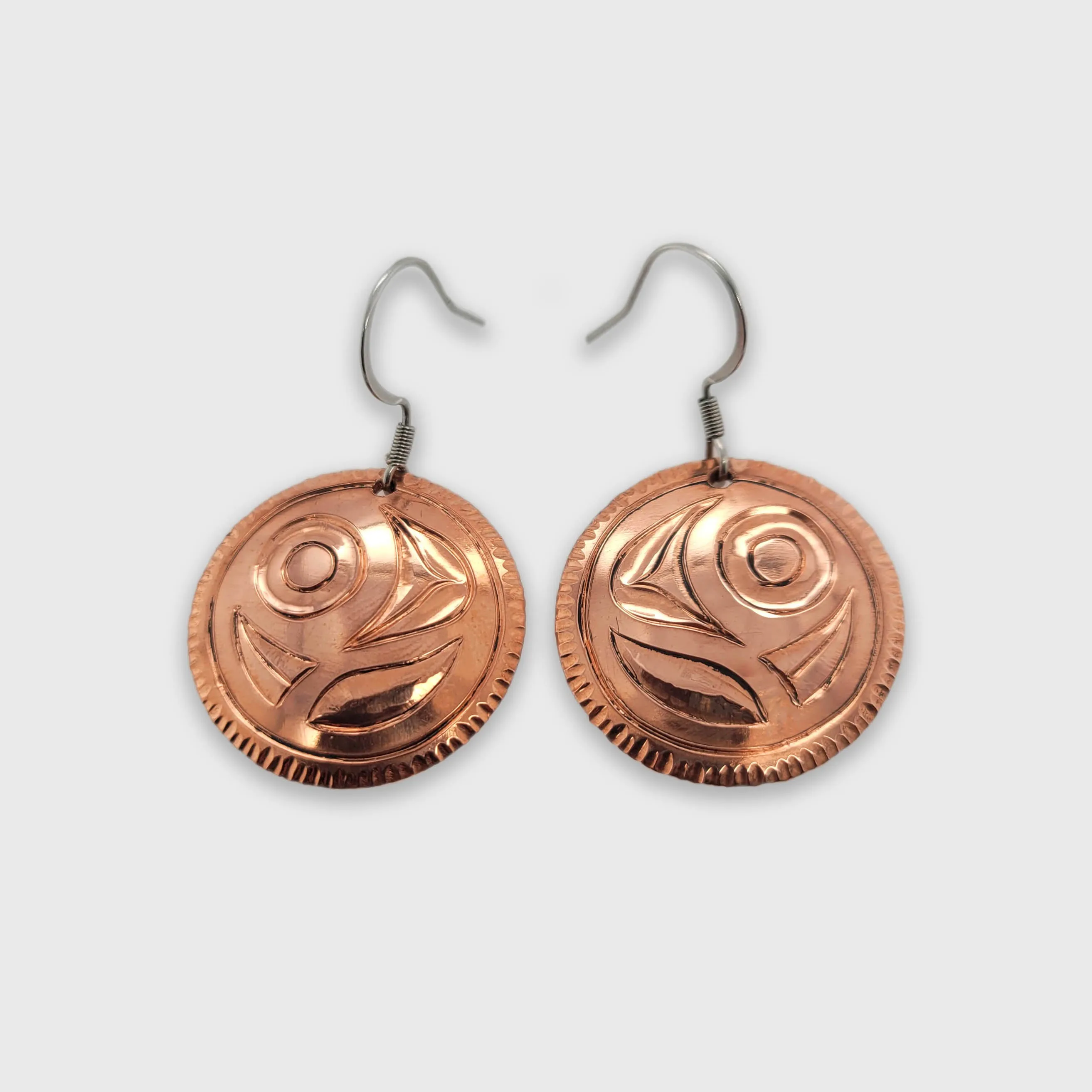 Haida Copper Salmon Egg Earrings