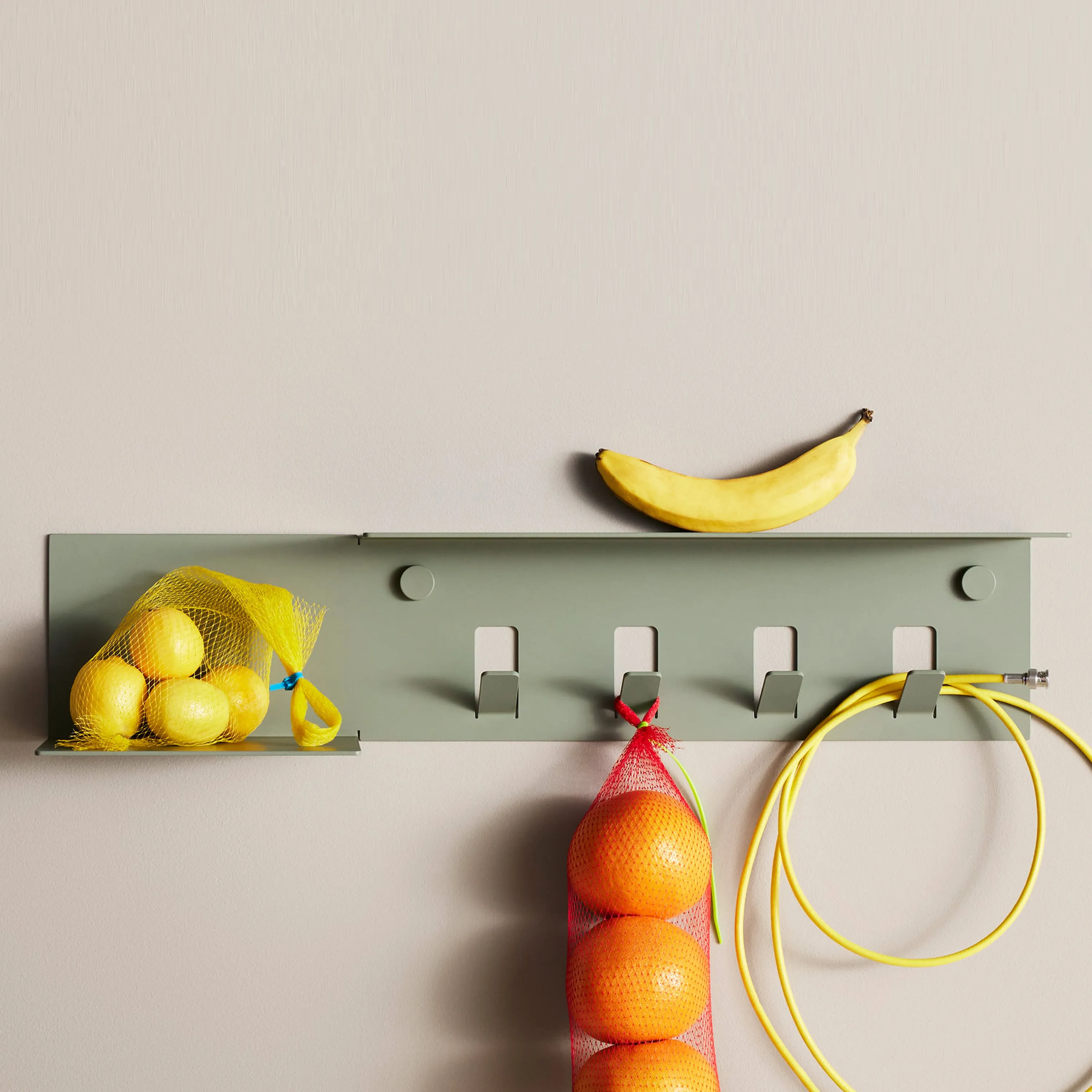 Hall Pass Wall Shelf with Hooks