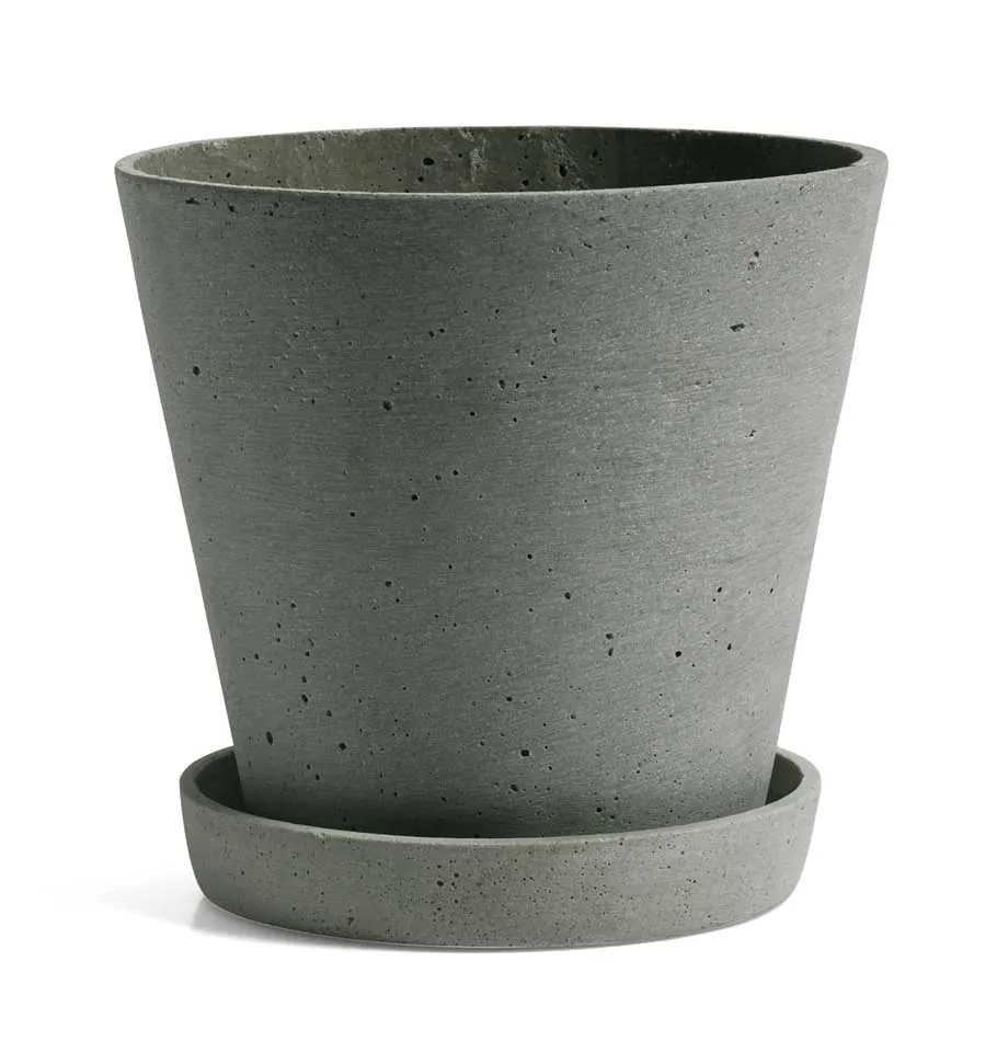 HAY Flowerpot with Saucer – L Green