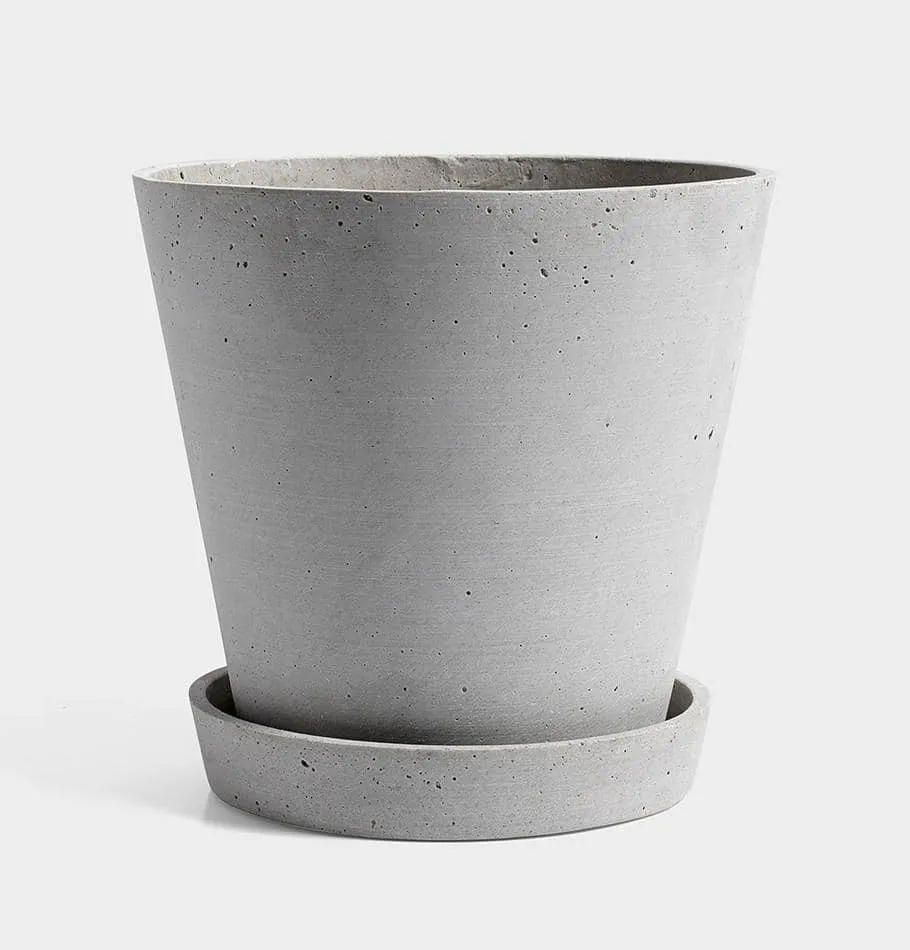 HAY Flowerpot with Saucer – L Grey