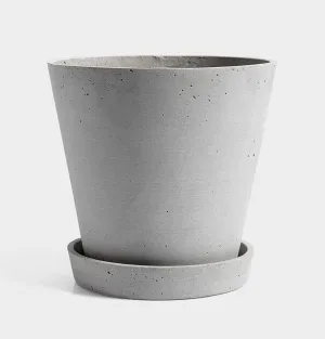 HAY Flowerpot with Saucer – L Grey