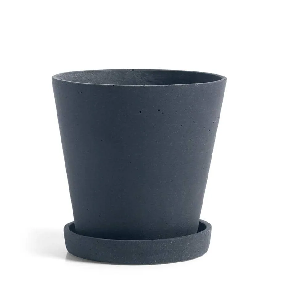 HAY Flowerpot with Saucer – Medium – Dark Blue