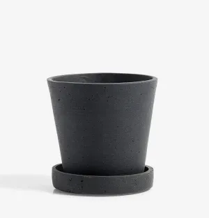 HAY Small Flowerpot with Saucer - Black