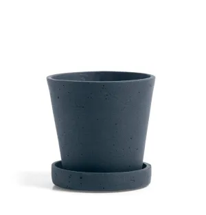 HAY Small Flowerpot with Saucer - Dark Blue