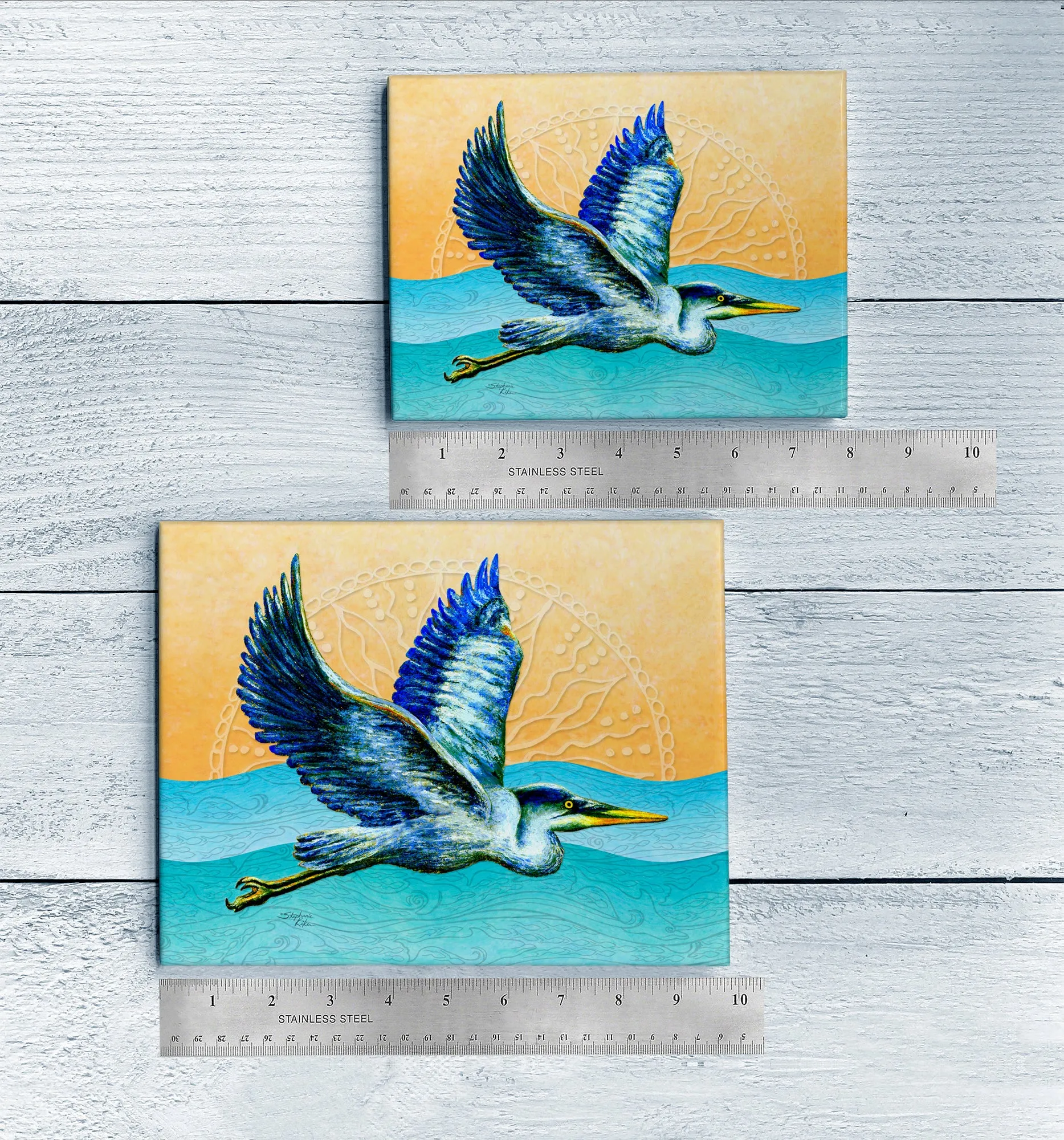 Heron in Flight Ceramic Tile