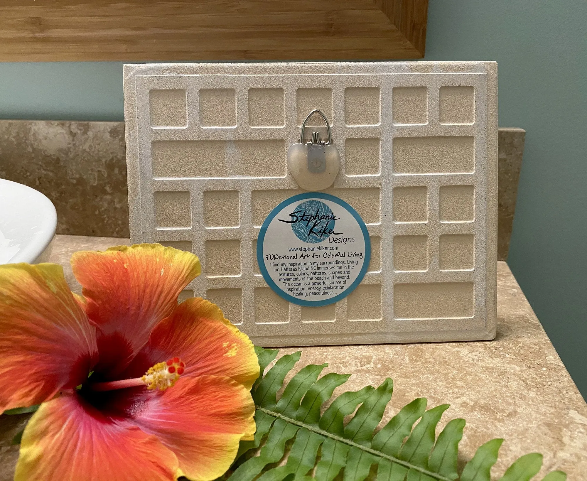 Hibiscus Turtle Ceramic Tile