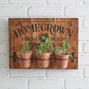 Homegrown Tomatoes Sign with Hanging Pots