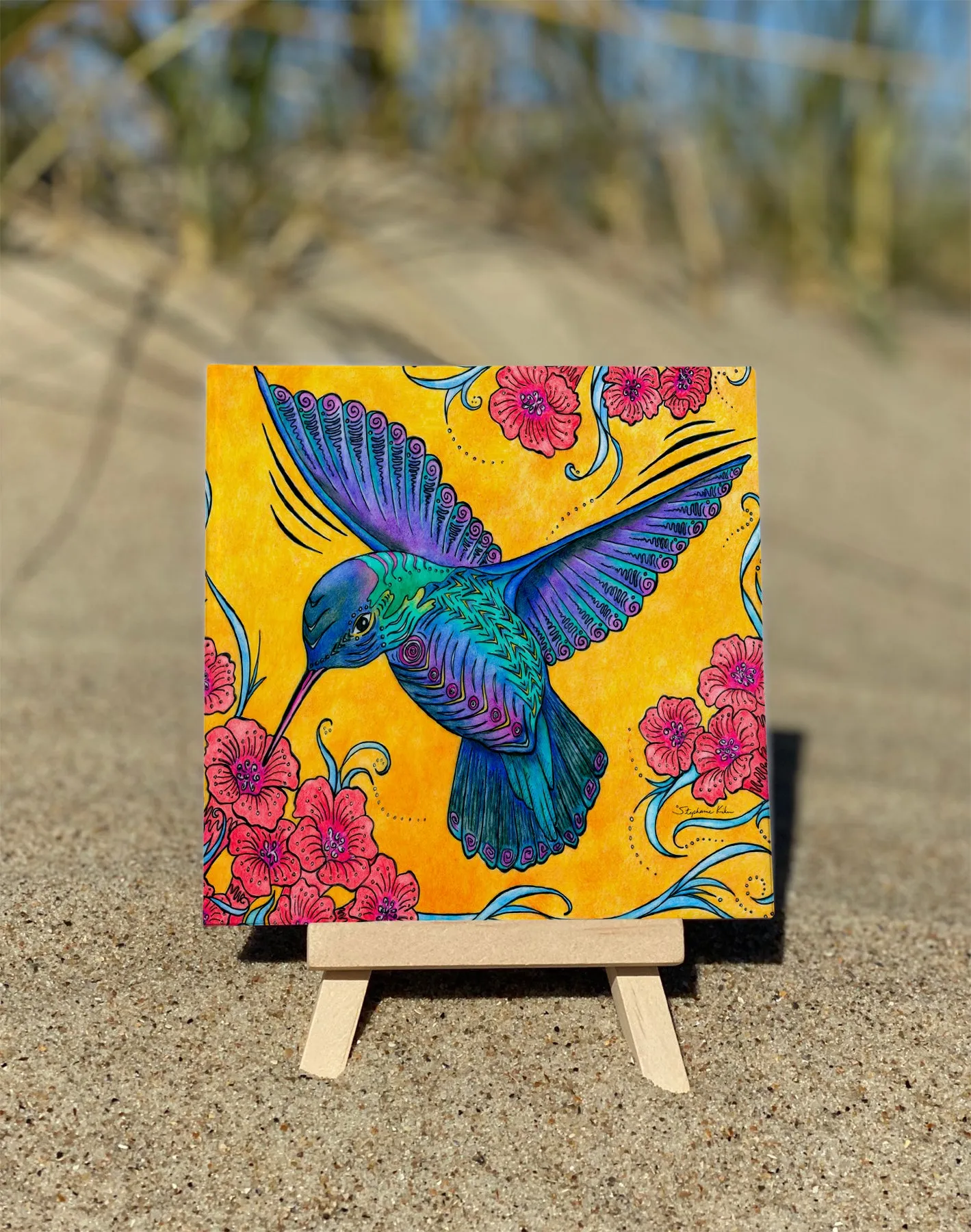 Hummingbird Ceramic Tile