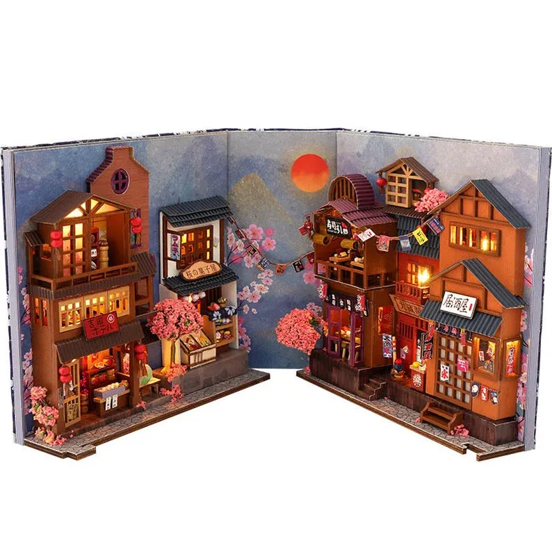 Japan Ancient Town DIY Crafts Book Nook