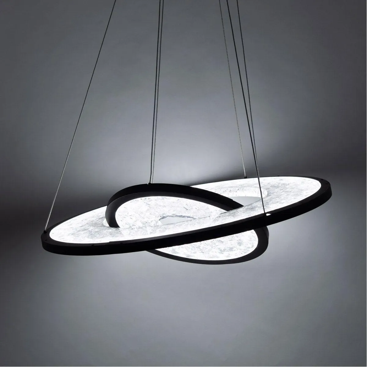 Jupiter 27 in. 2 Lights LED Pendant Light Black Finish