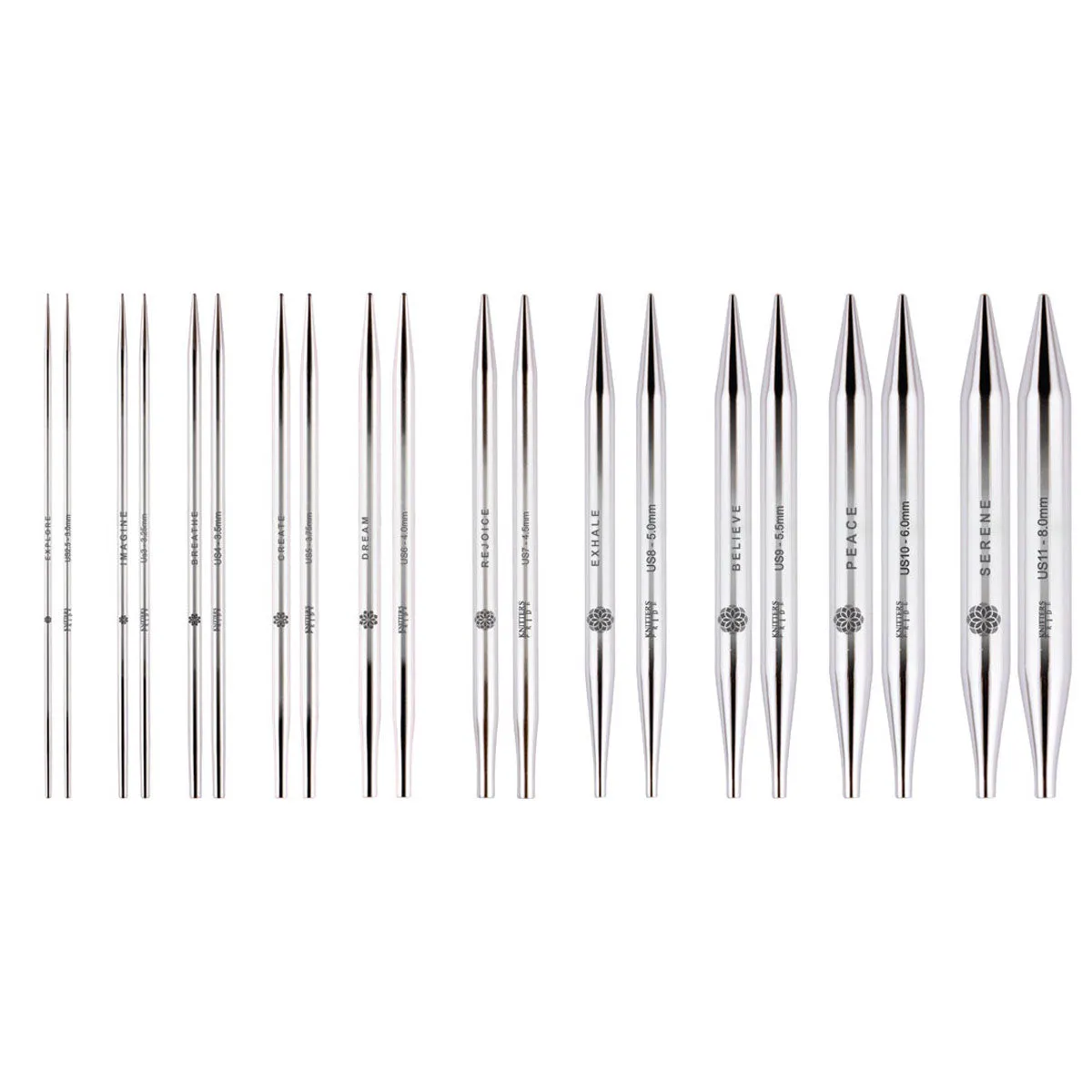 KnitPro Mindful Collection Interchangeable Lace Needle Tips - 5'' Tip - US 11