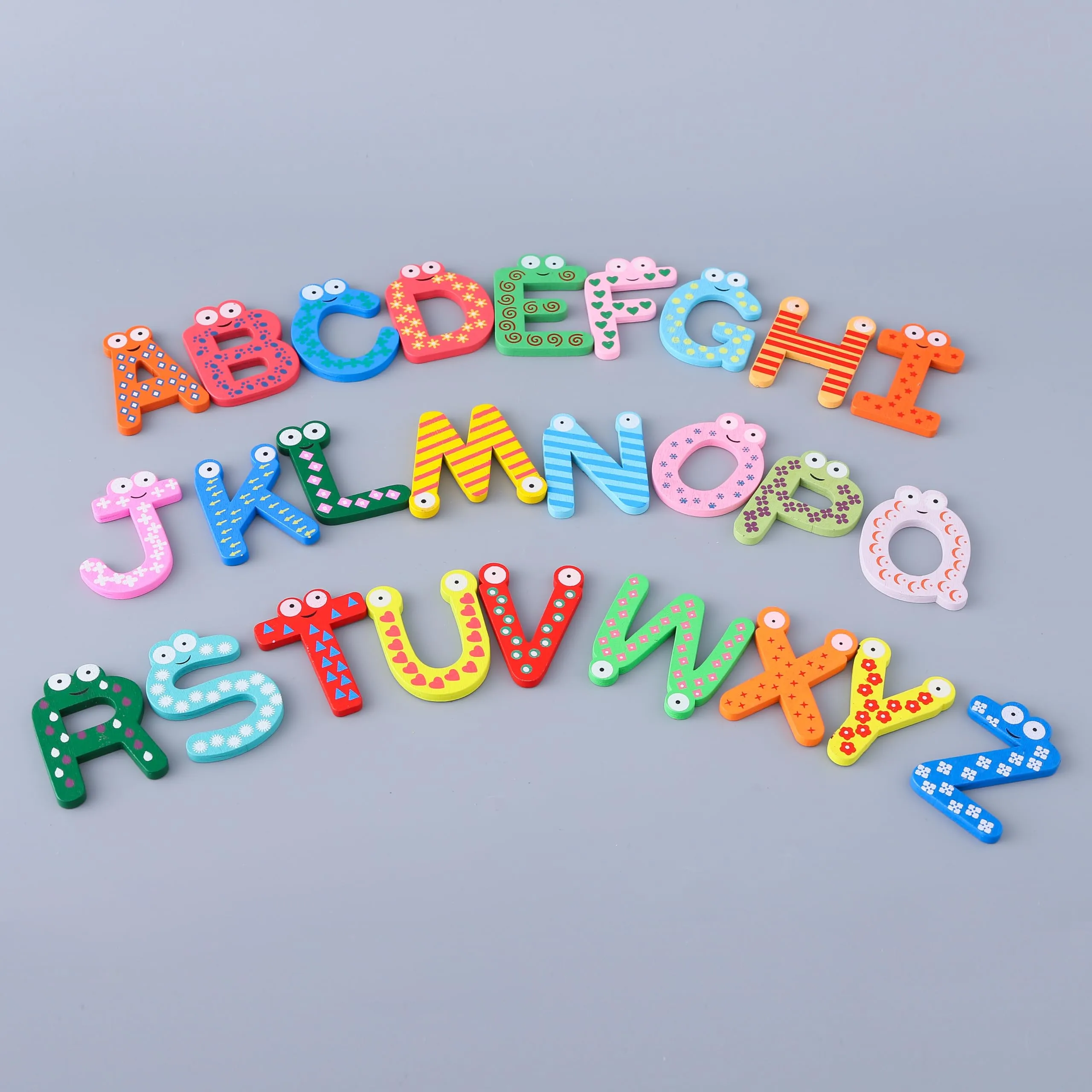 Kuber Industries Magnet Alphabet Stickers | Wooden A-Z Alphabet Letters | Alphabet for Learning-Educational Purpose | Toy for Kids | Fridge Magnet Stickers | TZXY159 | Set of 26 | Multicolor