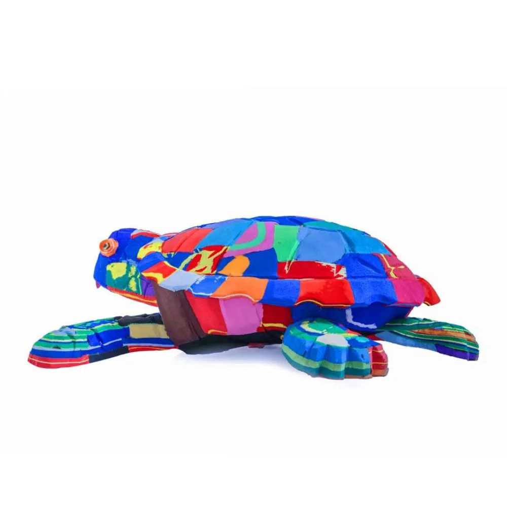 Large Recycled Flip Flop Turtle Figurine