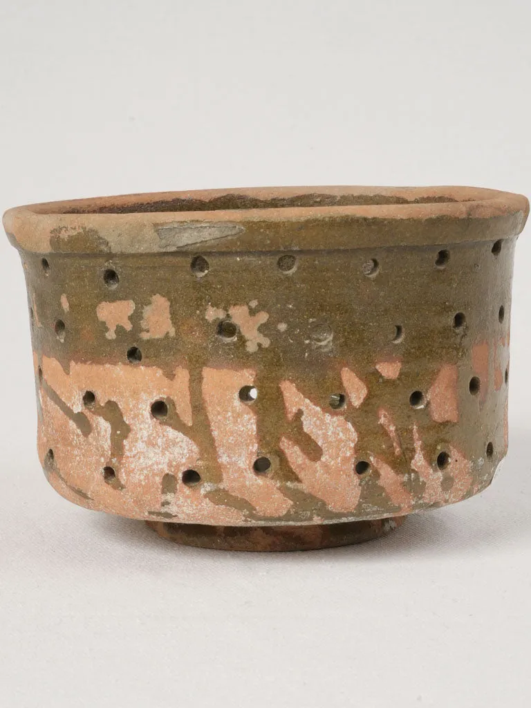 Late 19th-Century Terracotta "Faisselle" Cheese Strainer, 4¾"