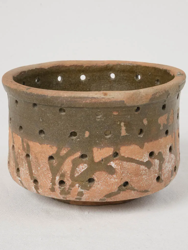 Late 19th-Century Terracotta "Faisselle" Cheese Strainer, 4¾"