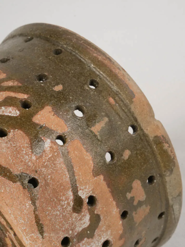 Late 19th-Century Terracotta "Faisselle" Cheese Strainer, 4¾"