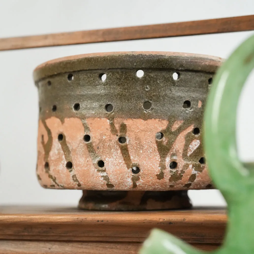 Late 19th-Century Terracotta "Faisselle" Cheese Strainer, 4¾"