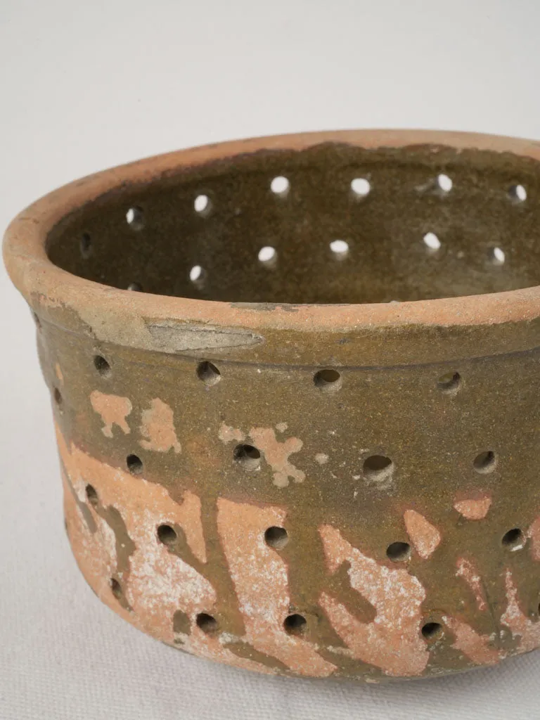 Late 19th-Century Terracotta "Faisselle" Cheese Strainer, 4¾"