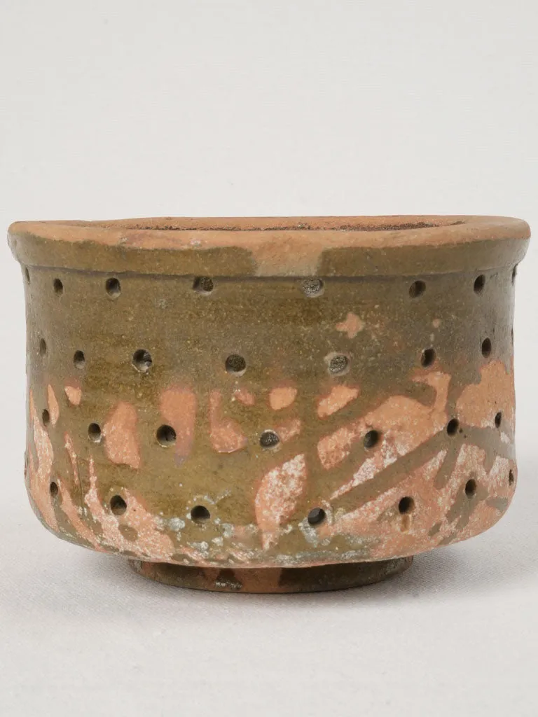 Late 19th-Century Terracotta "Faisselle" Cheese Strainer, 4¾"