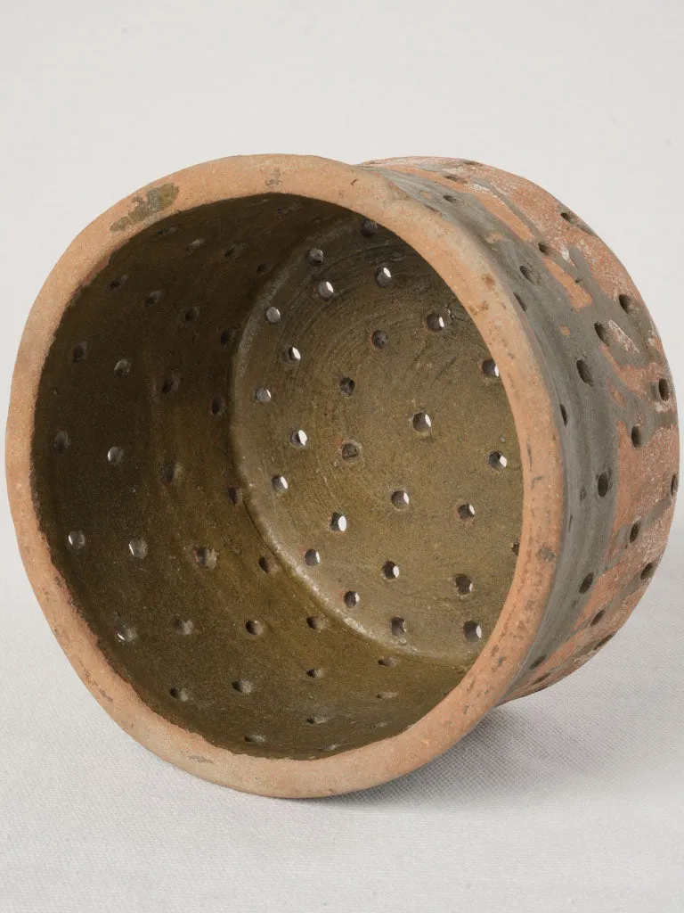 Late 19th-Century Terracotta "Faisselle" Cheese Strainer, 4¾"