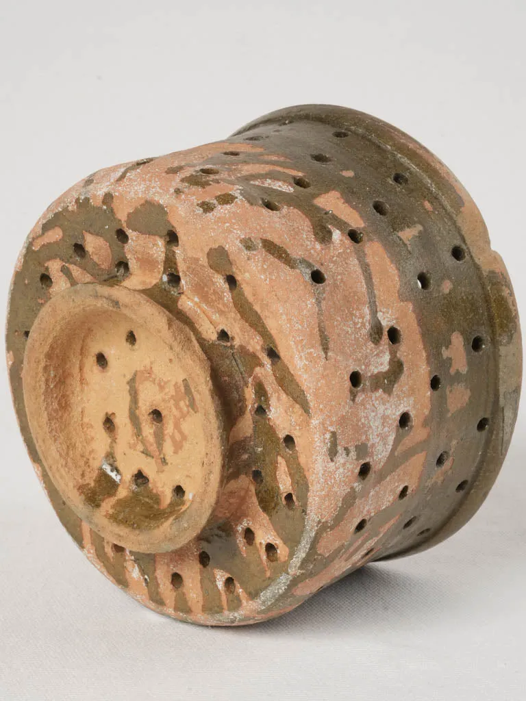 Late 19th-Century Terracotta "Faisselle" Cheese Strainer, 4¾"