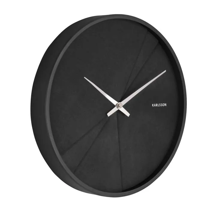 Layered Lines Wall Clock – Black (30cm)