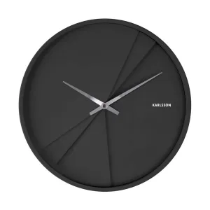 Layered Lines Wall Clock – Black (30cm)