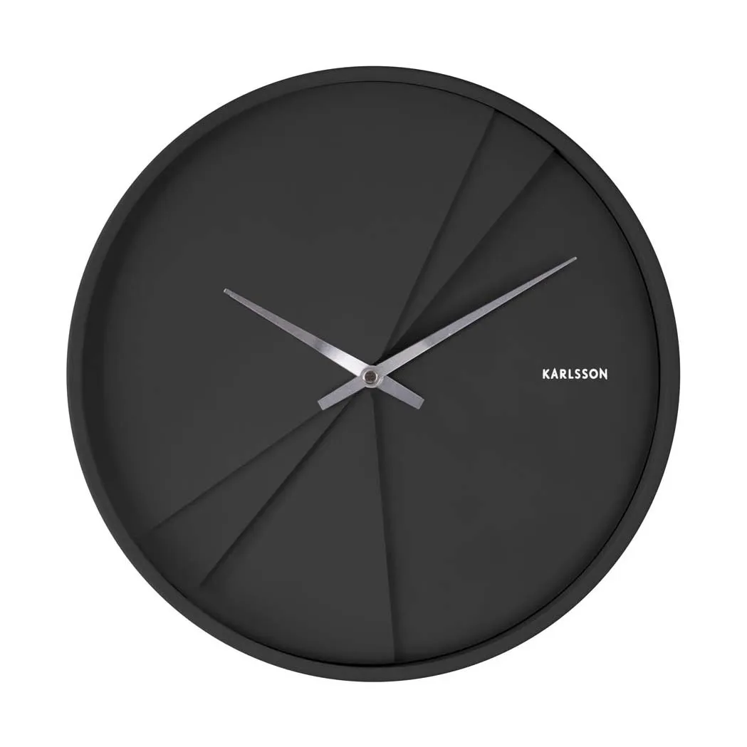 Layered Lines Wall Clock – Black (30cm)