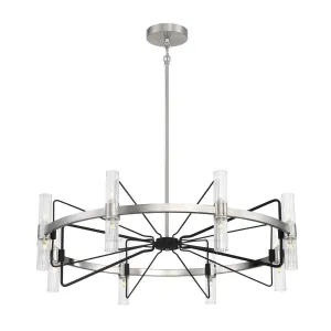 Mass Transit 35 in. 16 Lights Pendant Light Brushed Nickel finish