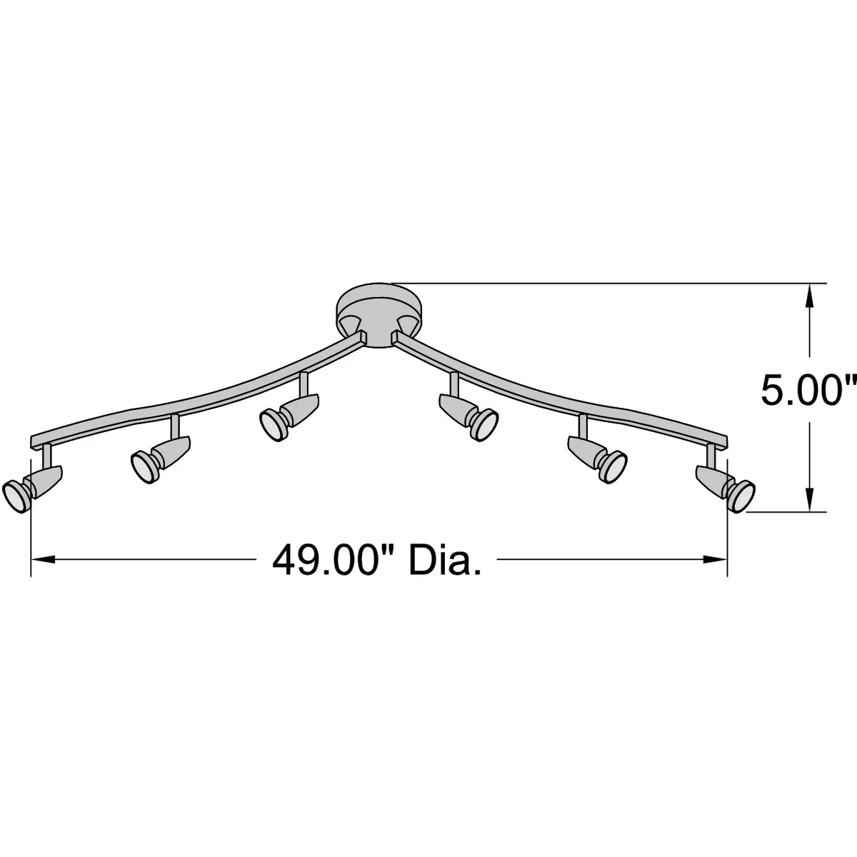 Mirage 6 Light Adjustable Track Light Fixture, Bronze