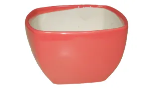 Modern Large Square Bowl (Pack of 3) - Red Ceramic Pot