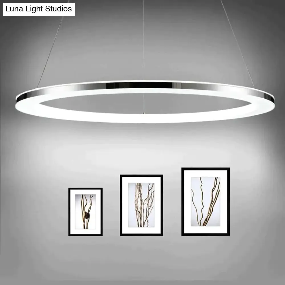 Modern LED Pendant Lights Fixtures For Dining Living Room Home Decor Acrylic Rings Hanging Lamp With Remote Dimmable Lighting