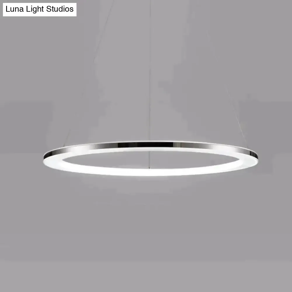 Modern LED Pendant Lights Fixtures For Dining Living Room Home Decor Acrylic Rings Hanging Lamp With Remote Dimmable Lighting