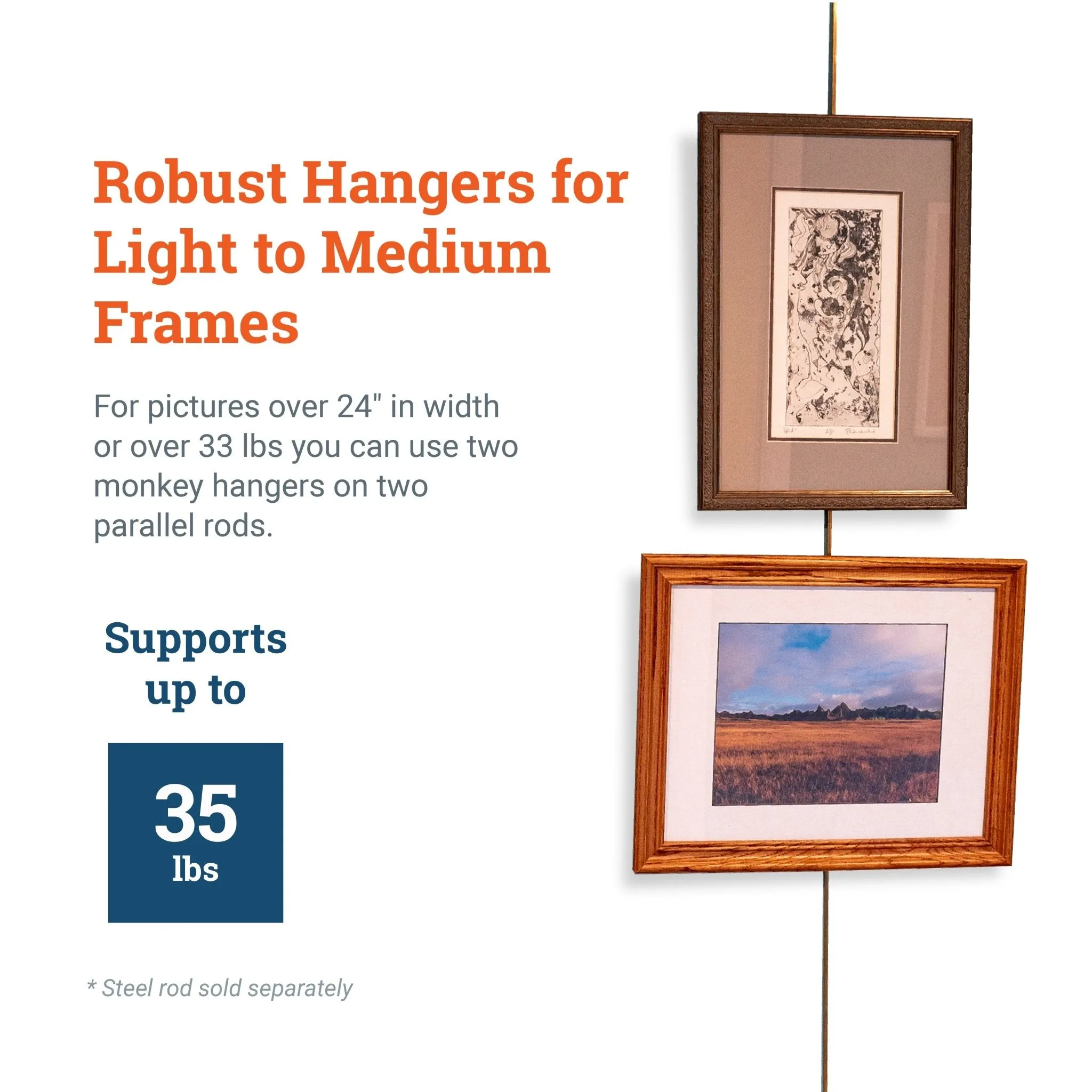 Monkey Hanger - Gallery Rod Adjustable Hook