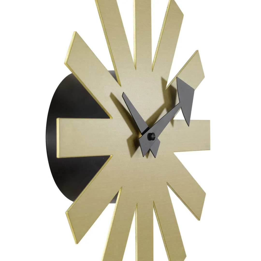 Nelson Asterisk Clock Brass