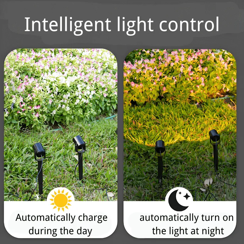 New Solar Spotlight – 4-in-1 Outdoor Garden Stake Lights, Split Design for Pathway & Lawn Lighting