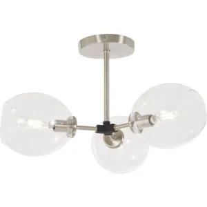 Nexpo 19 in. 3 Lights Semi flush Mount Light Brushed Nickel finish