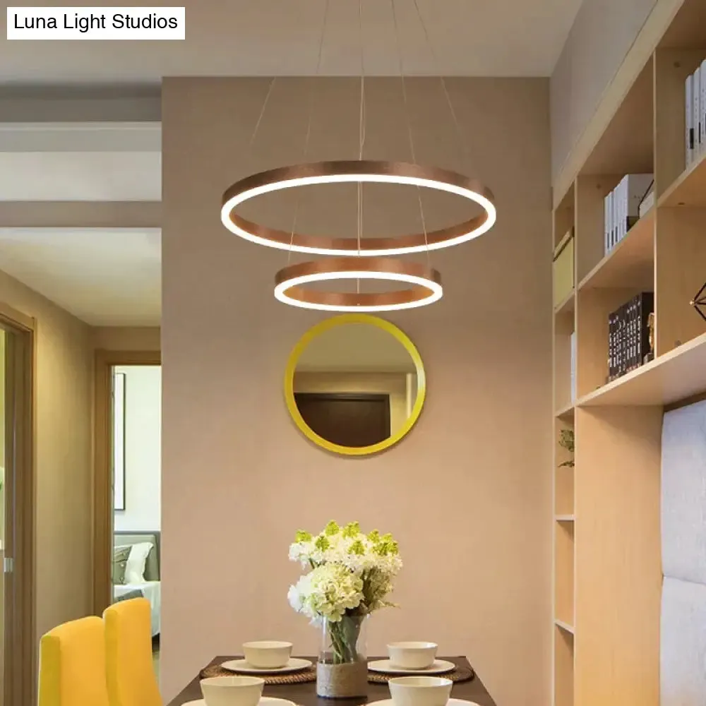 Nordic Art Deco Luxury Led Circular Pendant Lights Hanging Lamps for Living Room Dining Table Bedroom